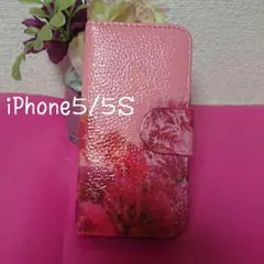*02* ピンク リゾートフラワー柄 手帳型iPhoneケース＊＊