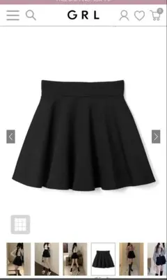 ブラック フレアミニスカート