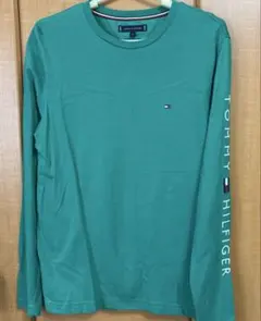 TOMMY HILFIGER 長袖Tシャツ グリーン Mサイズ