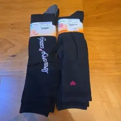 未使用 ハイソックス 4足 19-24cm 黒系