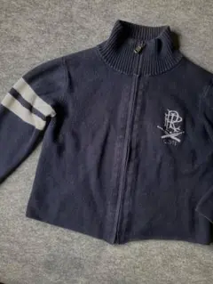 polo コットンジップカーディガン