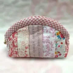 5-34 ハンドメイド　パッチワーク ミニポーチ