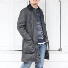 Barbour BORDER SL ワックスドジャケット オリーブのサムネイル