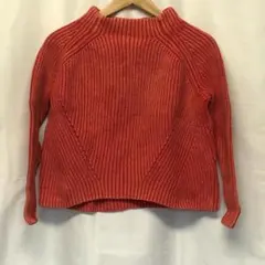 デミリー ニット セーター 赤 オレンジ コットン クルーネック L1160