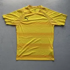 PUMA イエロー ストライプ Tシャツ メンズL