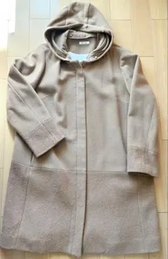 ベージュ フード付き ウールコート