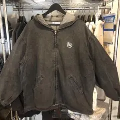 JaVa フード ジップアップパーカー XL ブラックデニム