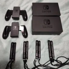 Nintendo Switch ドック 2台とグリップ、ストラップセット