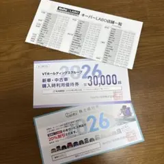 KeePer技研　キーパーラボ２割引　VTホールディングス３万円引　株主優待券