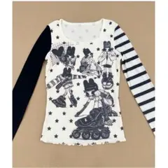 y2k ウィッシュコア ロンT Tシャツ ボーダー柄 スター 星 KIDS - メルカリ