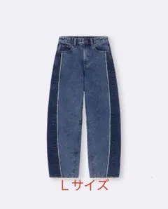 2トーン バレルレッグジーンズ