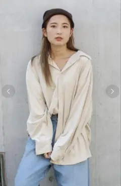 新品未使用◎　Ungrid スウェードライクルーズシャツ アイボリー　長袖