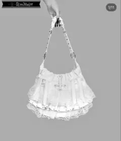 DimMoire 祈りの十字フリルバッグ white 白