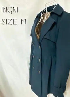 イング INGNI ネイビー アウター 裏生地ドット柄 トレンチコート