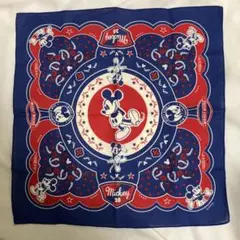ミッキーマウス バンダナ 50cm 青　ほつれあり