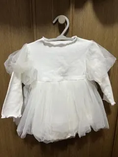 ホワイトフリルベビードレス　80