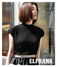 新品 ELFRANK モックネック半袖サマーニットプルオーバー・カットソー