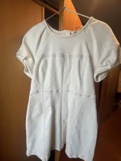 ZARA ホワイトデニム 半袖ミニワンピース