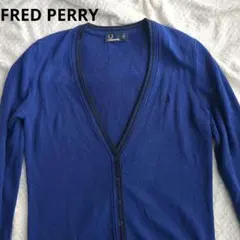 フレッドペリーFRED PERRY カーデガン　ブルー×ブラックEUR34のサムネイル