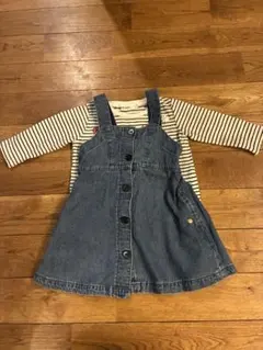 アプレレクール　デニムワンピース80 インナーおまけ付き　いちご柄