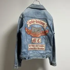 【Harley-Davidson】 Denim Jacket 刺繍 SizeM