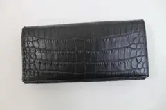 クロコダイル 財布 長財布 無双 両面クロコ ブラック 一枚革 100万入り 