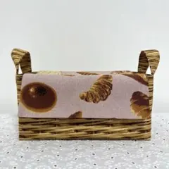 ハンドメイド　布バスケット　カゴ柄