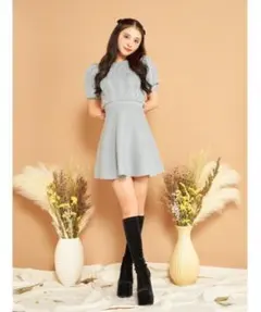 ダーリッチ ケーブルニットフレアワンピース