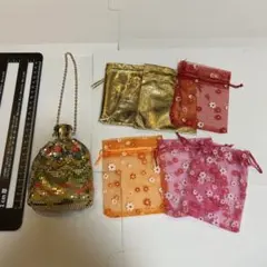 お値下げ！蛇腹式　メタルビーズ ヴィンテージ　巾着ポーチ