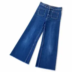 ZARA ハイウエスト フレアデニム セミフレア カットオフデニム デニムのサムネイル