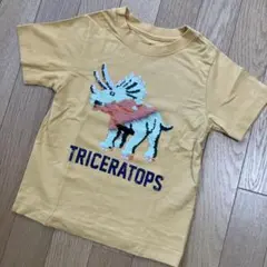 【スパンコールで色が変わる！】トリケラトプス 恐竜 キッズ Tシャツ 110のサムネイル