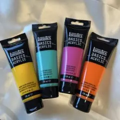 Liquitex Basic acrylicアクリル絵具 4本セット＋おまけ画材