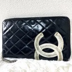 シャネル　CHANEL ラウンドファスナー　長財布　カンボンライン　ココマーク