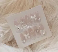 ワンホン 量産型 韓国 y2k フレンチガーリー ネイルチップ