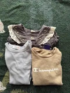ChampionベージュTシャツ & Poloグレーロンパース&半袖ロンパース