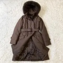 【極美品】アナイ ダウンコート ロングコート ブラウン フォックスファー 36のサムネイル