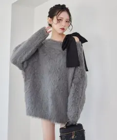 NICE CLAUP メリーカールニットチュニック