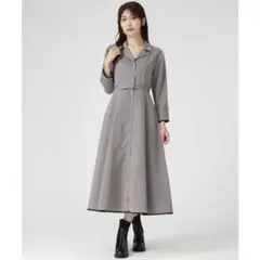 MISCH MASCH テーラー襟配色ワンピース グレー M