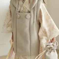 七五三　被布コートセット　ひよこ商店　utatane マーブルベージュ