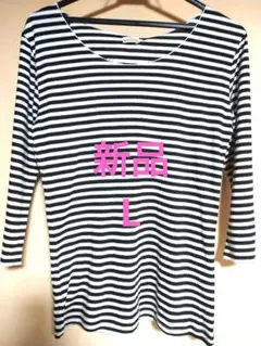 ▽新品 Jewel Moodies 五分袖ストライプTシャツ ボーダー インナー