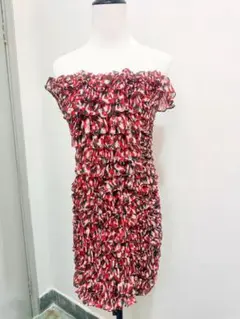 オフショルダー フリル付き ワンピース