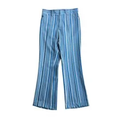 70s ビンテージ Darwin フレアパンツ スラックス ストライプ ブルー
