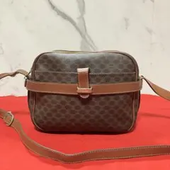 ✨美品✨ CELINE セリーヌ マカダム ショルダーバッグ レザー ブラウン