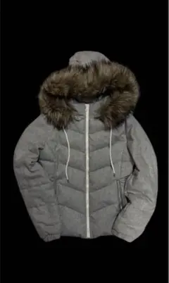 y2k gap グレー ファー付きフード ダウンジャケット