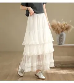 美品 ロングスカート きれいめコーデ 着痩せ効果 ハイウエスト＆Aライン