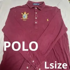 Polo Ralph Lauren 長袖ポロシャツ Lサイズ バーガンディ