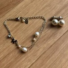 パール ブレスレット ピアス セット　結婚式　入学式　卒業式　パーティ