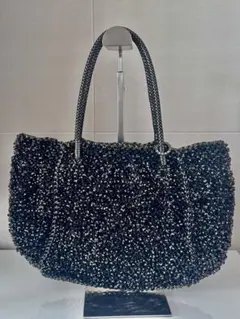 【値下】✨美品 アンテプリマ　 ワイヤーバッグ 黒×ゴールド　横型