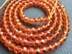 ゆ*ら様 金木犀 オレンジ ガラスビーズ 約3mm ラウンドカット 1連