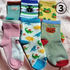 【新品未使用】キッズソックス　靴下6足セット 3〜5歳用　滑り止め　男の子　③